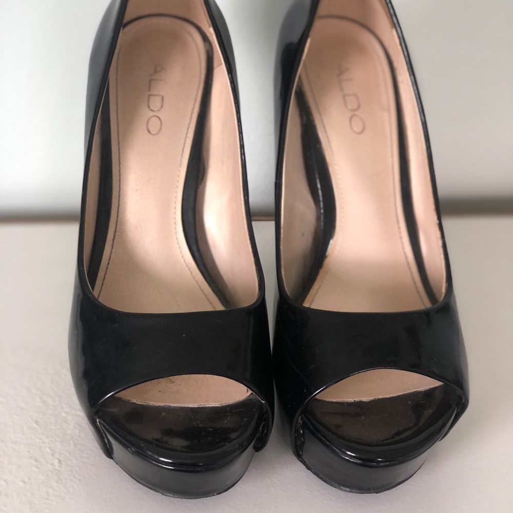 Aldo Ultra High Patent Peep Toe Pump